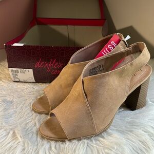 3.5 inch brown summer heels